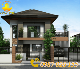 MẪU NHÀ ĐẸP 2 MÁI HIỆN ĐẠI